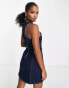 Фото #4 товара ASOS DESIGN Petite denim racer dress with heart embellishment in blue