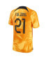 ფოტო #3 პროდუქტის Men's Frenkie de Jong Orange Netherlands National Team 2022/23 Home Vapor Match Authentic Player Jersey