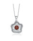 Фото #1 товара Sterling Silver White Gold Plated Cubic Zirconia Heart of Fire Pendant