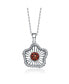 ფოტო #1 პროდუქტის Sterling Silver White Gold Plated Cubic Zirconia Heart of Fire Pendant