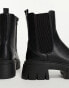 New Look – Knöchelhohe Chelsea-Stiefel in Schwarz mit flacher, dicker Sohle