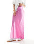 Фото #4 товара ASOS DESIGN satin bias maxi skirt in pink