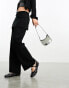 Monki skirt layer flare trousers in black