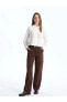 Фото #3 товара İKUBİ TRADE XSIDE Kendinden Desenli Uzun Kollu Crop Kadın Gömlek
