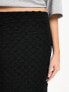 Vero Moda Tall textured stretch midi skirt in black