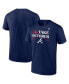 ფოტო #1 პროდუქტის Men's Navy Atlanta Braves 2023 Postseason Locker Room Big and Tall T-shirt