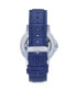 Men Xander Leather Watch - Silver/Blue, 45mm