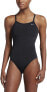 Фото #1 товара Nike 169897 Womens Crisscross Back Solid One Piece Swimsuits Black Size 22