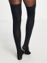 Фото #2 товара ASOS DESIGN mock over the knee tights with bum and tum support in black