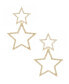 ფოტო #1 პროდუქტის Double Star Crystal Gold Plated Statement Earrings