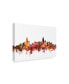 Michael Tompsett Charlotte North Carolina Skyline Red Canvas Art - 20" x 25"