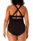 Фото #2 товара Plus Size Draped-Front One-Piece Swimsuit
