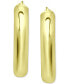 ფოტო #2 პროდუქტის Medium Polished Hoop Earrings in 18K Gold-Plated Sterling Silver, 1-3/8", Created for Macy's