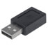 Фото #2 товара Manhattan USB-C to USB-A Adapter - Female to Male - 480 Mbps (USB 2.0) - Hi-Speed USB - Black - Lifetime Warranty - Polybag - USB A - USB C - Black