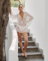 Фото #1 товара 4th & Reckless x Luana Barron ambre long sleeve crochet playsuit in off white