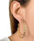14k Gold-Plated Large Link Hoop Earrings, 2.5"