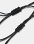 Фото #5 товара ASOS DESIGN 2 pack multi-purpose cord bracelet in black