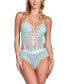 ფოტო #1 პროდუქტის Women’s 1 PC Lingerie Bodysuit Patterned in all over Lace with Satin Elastic Straps