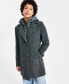 Фото #4 товара Juniors' Mixed-Media Bibbed Bouclé Coat