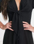 Фото #6 товара ASOS DESIGN Tall tie front button through midi dress in black