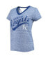 ფოტო #2 პროდუქტის Women's Royal Kansas City Royals Hail Mary Back Wrap Space-Dye V-Neck T-shirt