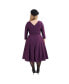 ფოტო #2 პროდუქტის Plus Size Three Quarter Sleeve Belted Devon Swing Dress