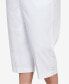 Plus Size Classic Neutrals Pull On Button Hem Twill Capri Pants