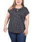 Фото #1 товара Plus Size Extended Sleeve Top with Grommets