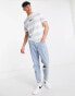 ASOS DESIGN relaxed stripe t-shirt in blue with chest print