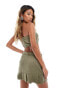 Фото #10 товара Missyempire pleated hem mini skirt co-ord in khaki