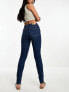 Vero Moda – Skinny-Jeans in Dunkelblau mit mittelhohem Bund