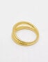 Фото #6 товара ASOS DESIGN waterproof stainless steel ring with double band design in gold tone