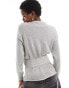 Фото #4 товара Glamorous wrap front jumper in grey marl knit