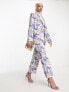 Фото #1 товара ASOS DESIGN floral suit dad trouser in blue