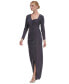 ფოტო #3 პროდუქტის Women's Shimmer Asymmetric-Neck Side-Ruched Gown