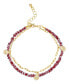 ფოტო #1 პროდუქტის Simulated Garnet 2 Layer Bracelet