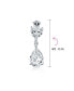 Bridal Cubic Zirconia AAA CZ Pear Shape Teardrop Drop Dangle Clip-On Earrings For Women For Prom Rhodium Plated Brass