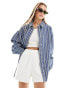 Piece oversized shirt in striped denim