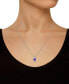 ფოტო #2 პროდუქტის Amethyst (1-1/4 ct. t.w.) and Diamond (1/8 ct. t.w.) Halo Pendant Necklace in Sterling Silver