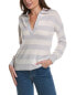 Фото #1 товара Forte Cashmere Striped Cashmere Polo Sweater Women's Grey Xs