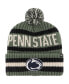 ფოტო #1 პროდუქტის Men's Green Penn State Nittany Lions OHT Military-Inspired Appreciation Bering Cuffed Knit Hat with Pom