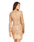 Women's - Long Sleeve Beaded Cocktail Dress