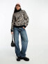 Фото #3 товара Tommy Jeans logo turtleneck sweater in leopard print