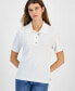 ფოტო #1 პროდუქტის Women's Cotton Textured Polo Top