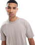 Фото #4 товара Hollister heavyweight boxy crop fit t-shirt in washed tan