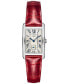 Women's Swiss DolceVita Red Leather Strap Watch 23x37mm