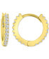 ფოტო #1 პროდუქტის Cubic Zirconia Extra Small Hoop Earrings in 14k Gold, 0.39"