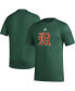 Фото #1 товара Men's Green Miami Hurricanes Basics Secondary Pre-Game AEROREADY T-shirt