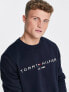 Tommy Hilfiger embroidered logo sweatshirt in navy