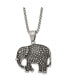 Фото #1 товара Chisel antiqued Polished Elephant Pendant on a Box Chain Necklace